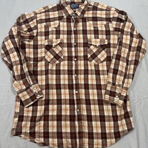 Vintage 70's Dee Cee Rangers Plaid Western Cowboy Shirt Men XL Flannel LS USA